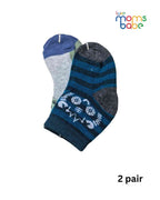 Baby Socks - Pack of 2 for Baby girls( 6-12 Months )-dark blue, grey, and black,baby socks, baby girl socks, infant socks 6–12 months, cotton baby socks