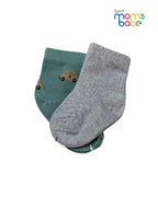 Baby Socks - Pack of 2 for Baby boys ( 6-12 Months )- dark blue, grey, and black,baby socks, baby boy socks, infant socks 6–12 months, cotton baby socks,