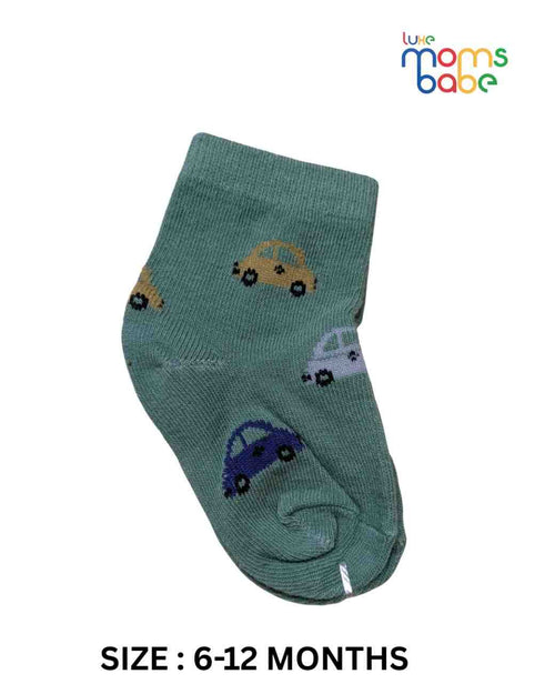 Baby Socks - Pack of 2 for Baby boys ( 6-12 Months )- dark blue, grey, and black,baby socks, baby boy socks, infant socks 6–12 months, cotton baby socks,