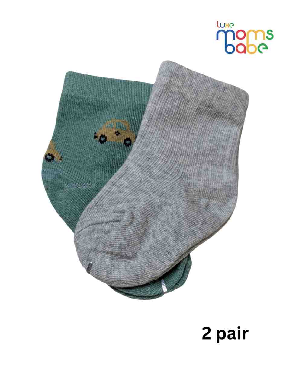 Baby Socks - Pack of 2 for Baby boys ( 6-12 Months )- dark blue, grey, and black,baby socks, baby boy socks, infant socks 6–12 months, cotton baby socks,