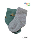Baby Socks - Pack of 2 for Baby boys ( 6-12 Months )- dark blue, grey, and black,baby socks, baby boy socks, infant socks 6–12 months, cotton baby socks,
