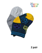 Baby Socks - Pack of 2 for Baby girls( 6 - 12 Months ) - dark blue, grey, and black,baby socks, baby girl socks, infant socks 6–12 months, cotton baby socks, soft baby socks