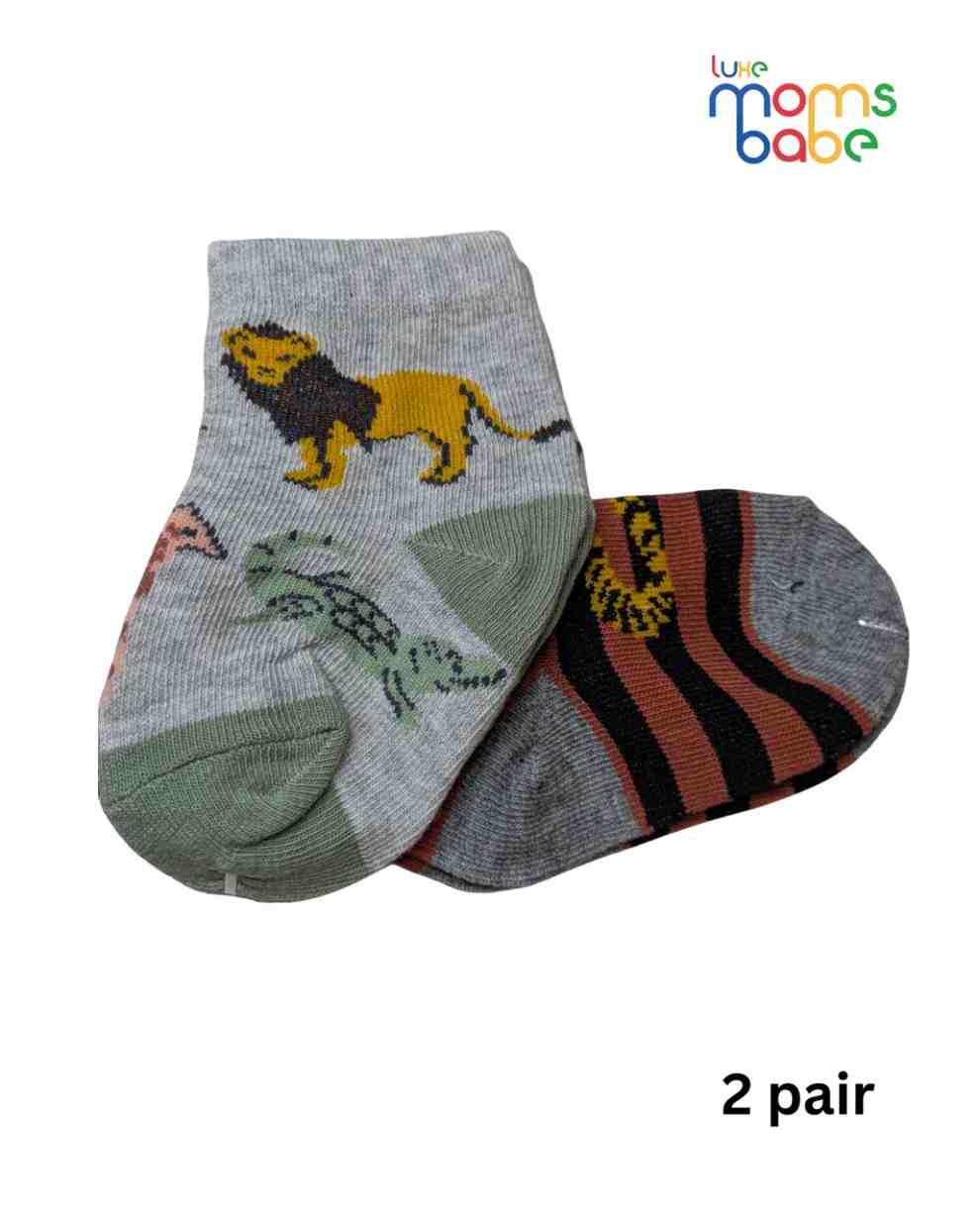 Baby Socks - Pack of 2 for Baby boys ( 6-12 Months )- multi colour,baby socks, baby boy socks, infant socks 6–12 months, cotton baby socks, soft baby socks