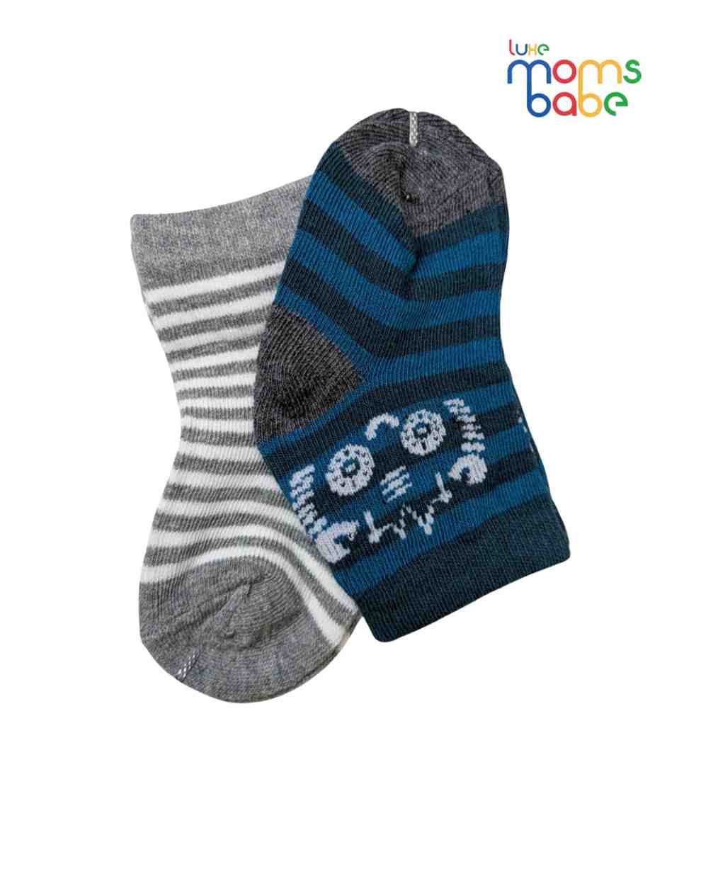 Baby Socks  - Pack of 2  for Baby girls ( 6-12 Months )- grey, white, blue, and teal,baby socks for girls, infant socks 6-12 months, cotton baby socks
