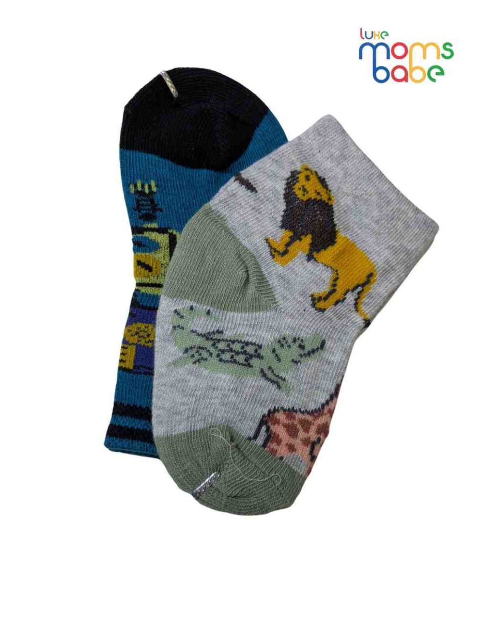 Baby Socks  - Pack of 2  for Baby girls ( 6-12 Months ) ,  blue, black, grey, green,baby socks for girls, infant socks 6-12 months, cotton baby socks, soft baby