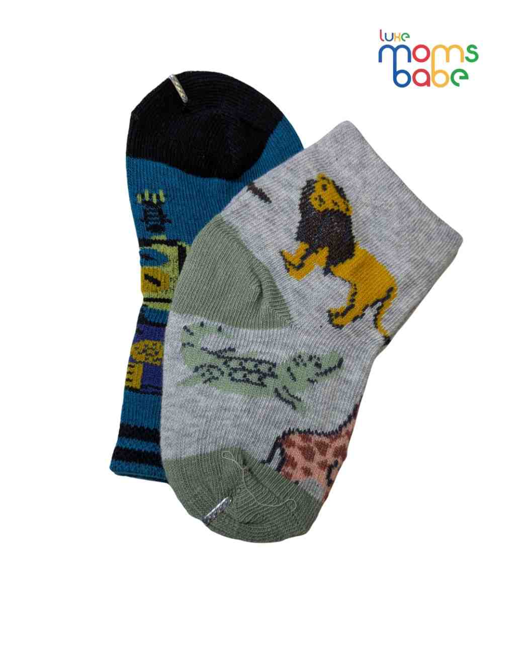 Baby Socks  - Pack of 2  for Baby girls ( 6-12 Months ) ,  blue, black, grey, green,baby socks for girls, infant socks 6-12 months, cotton baby socks, soft baby