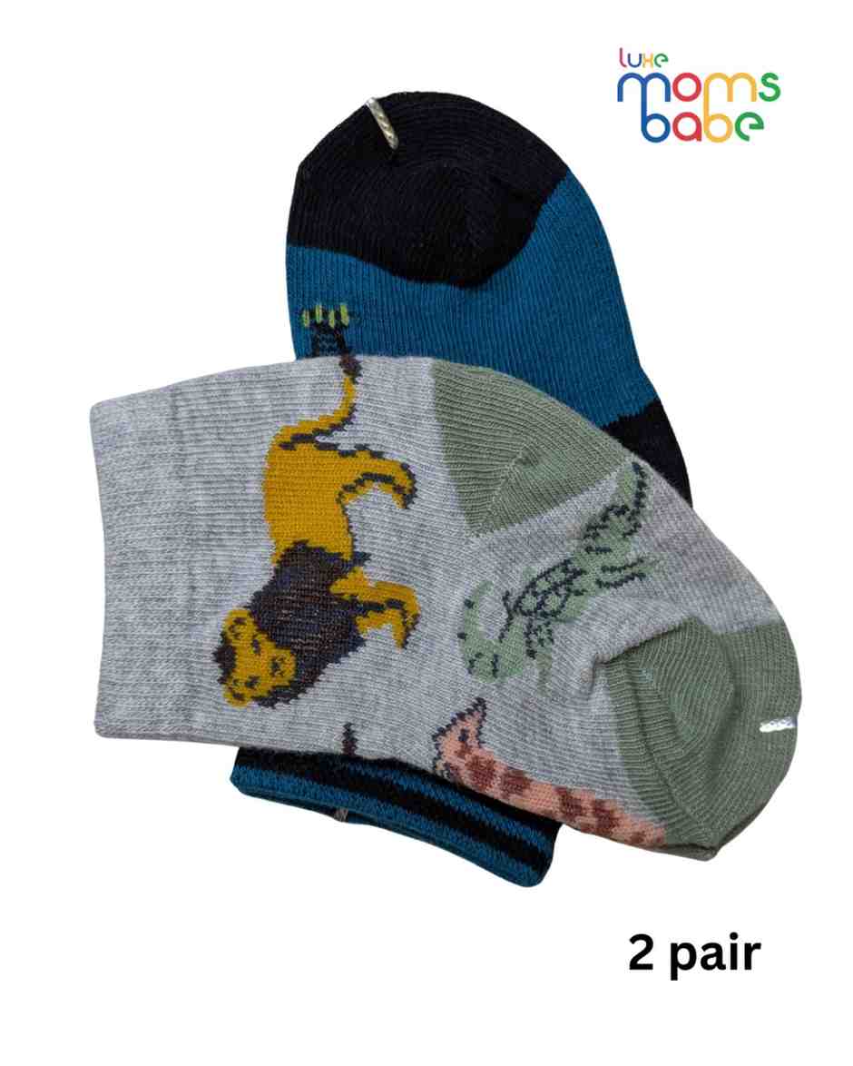 Baby Socks  - Pack of 2  for Baby girls ( 6-12 Months ) ,  blue, black, grey, green,baby socks for girls, infant socks 6-12 months, cotton baby socks, soft baby