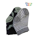 Baby Socks - Pack of 2 for Baby boys ( 6 - 12 Months ) - black and sage green, and grey and white,baby socks for boys, infant socks 6-12 months