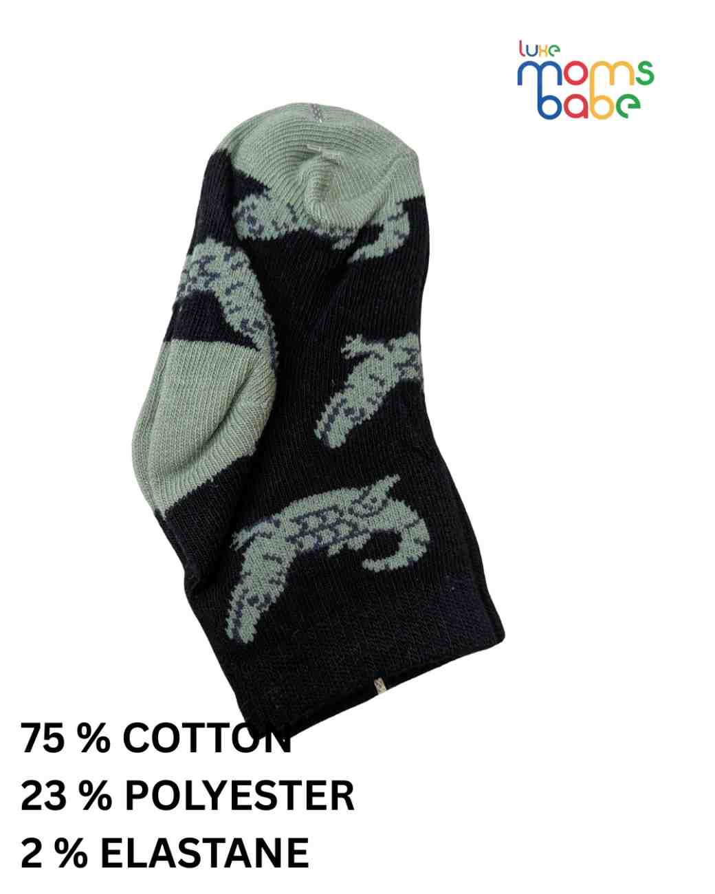 Baby Socks - Pack of 2 for Baby boys ( 6 - 12 Months ) - black and sage green, and grey and white,baby socks for boys, infant socks 6-12 months