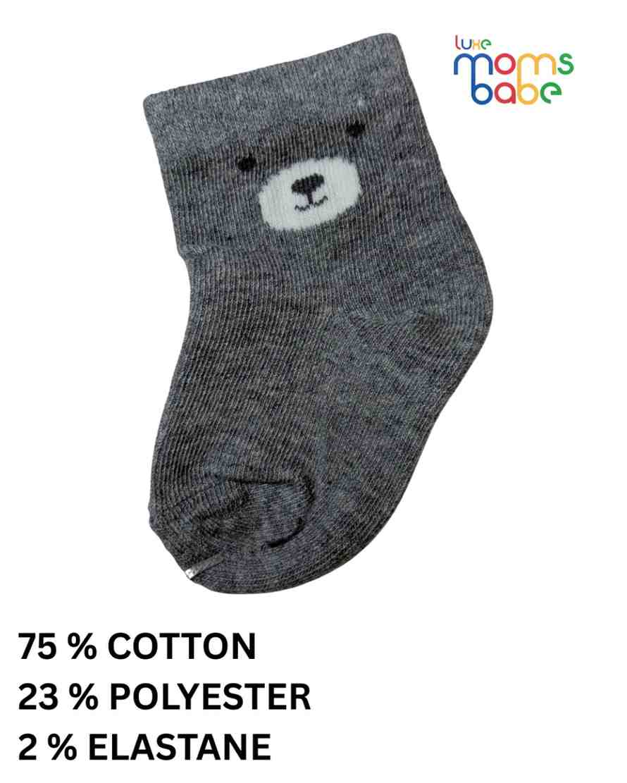 Baby Socks - Pack of 2 for Baby boys ( 6 - 12 Months ) -blue, black, and gray,soft baby socks, boys socks pack of 2, breathable baby socks
