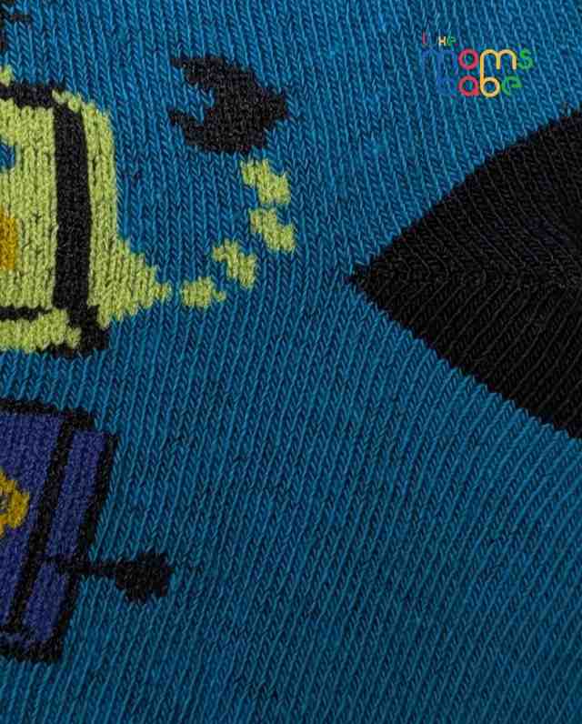 Baby Socks - Pack of 2 for Baby boys ( 6 - 12 Months ) -blue, black, and gray,soft baby socks, boys socks pack of 2, breathable baby socks