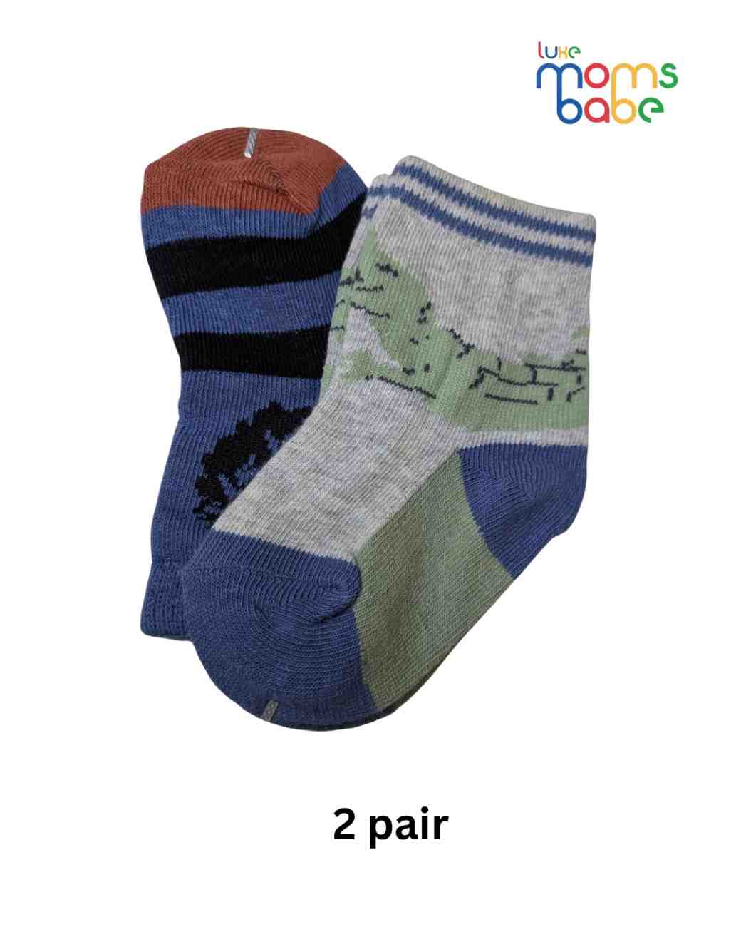 Baby Socks - Pack of 2 for Baby girls( 6-12 Months )-Multic colour,cotton baby socks, soft baby socks, girls socks pack of 2, breathable baby socks
