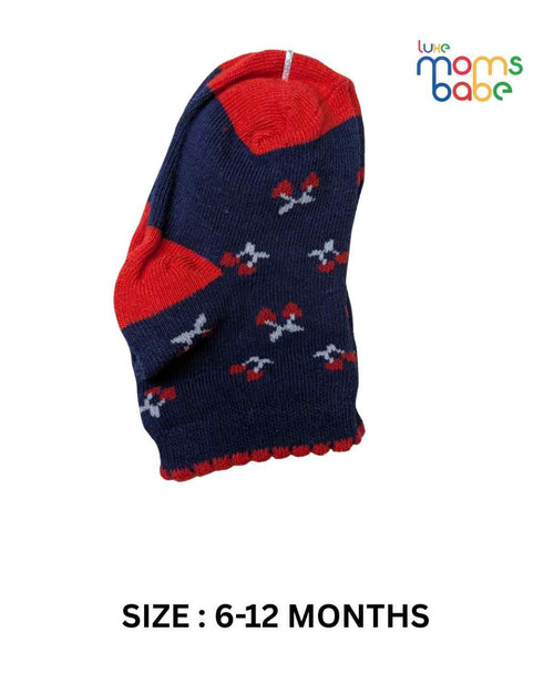 Baby Socks - Pack of 2 for Baby boys( 6-12 Months )-Dark blue and pink,soft baby socks, boys socks pack of 2, breathable baby socks