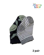 Baby Socks - Pack of 2 for Baby boys( 6-12 Months )-Grey,blackand white,cotton baby socks, soft baby socks, boys socks pack of 2, breathable baby socks