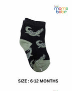 Baby Socks - Pack of 2 for Baby boys( 6-12 Months )-Grey,blackand white,cotton baby socks, soft baby socks, boys socks pack of 2, breathable baby socks