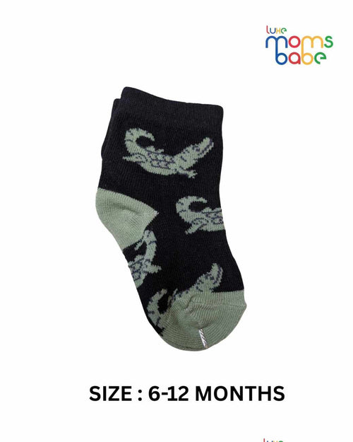 Baby Socks - Pack of 2 for Baby boys( 6-12 Months )-Grey,blackand white,cotton baby socks, soft baby socks, boys socks pack of 2, breathable baby socks