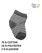 Baby Socks - Pack of 2 for Baby boys( 6-12 Months )-Grey,blackand white,cotton baby socks, soft baby socks, boys socks pack of 2, breathable baby socks