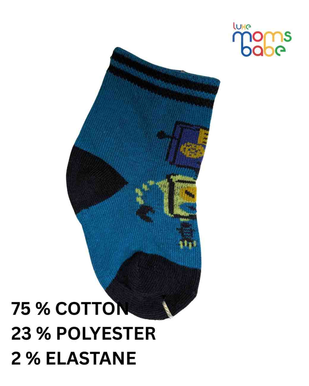 Baby Socks - Pack of 2 for Baby boys( 6-12 Months )-Multi colour,cotton baby socks, soft baby socks, boys socks pack of 2, breathable baby socks, baby clothing
