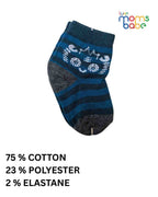 Baby Socks - Pack of 2 for Baby girls( 6-12 Months )-Blue,Black&Grey,cotton baby socks, soft baby socks, girls socks pack of 2, breathable baby socks