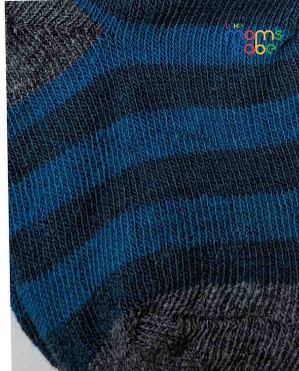 Baby Socks - Pack of 2 for Baby girls( 6-12 Months )-Blue,Black&Grey,cotton baby socks, soft baby socks, girls socks pack of 2, breathable baby socks