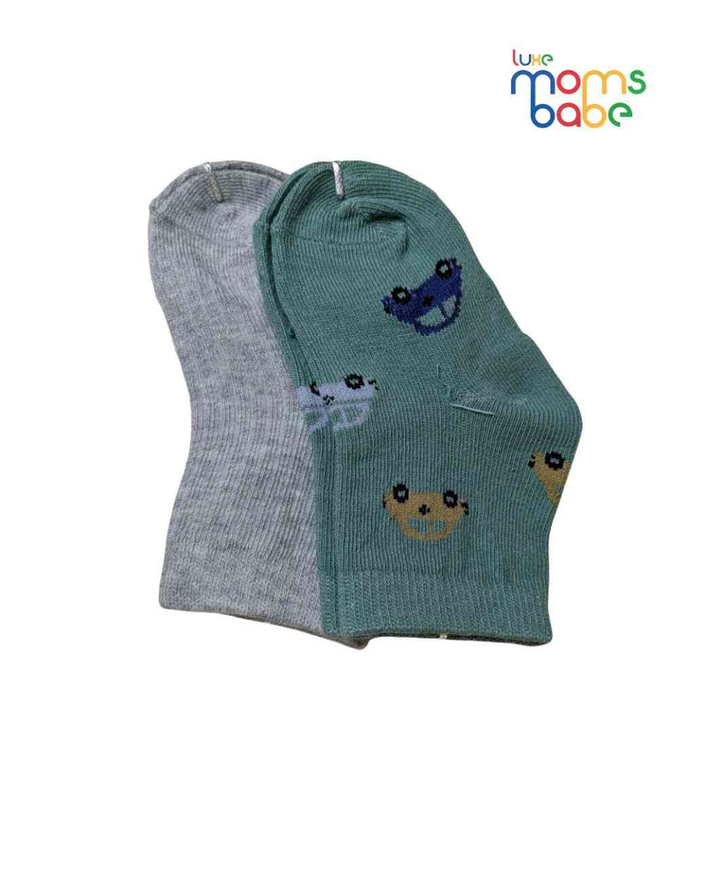 Baby Socks - Pack of 2 for Baby Boys ( 6 - 12 Months )-Blue&Grey,cotton baby socks, soft baby socks, baby socks pack of 2, baby socks 6–12 months