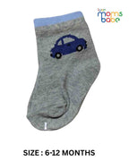Baby Socks - Pack of 2 for Baby boys ( 6 - 12 Months ) -Light gray&Blue,cotton baby socks, soft baby socks, baby socks pack of 2, baby socks 6–12 months