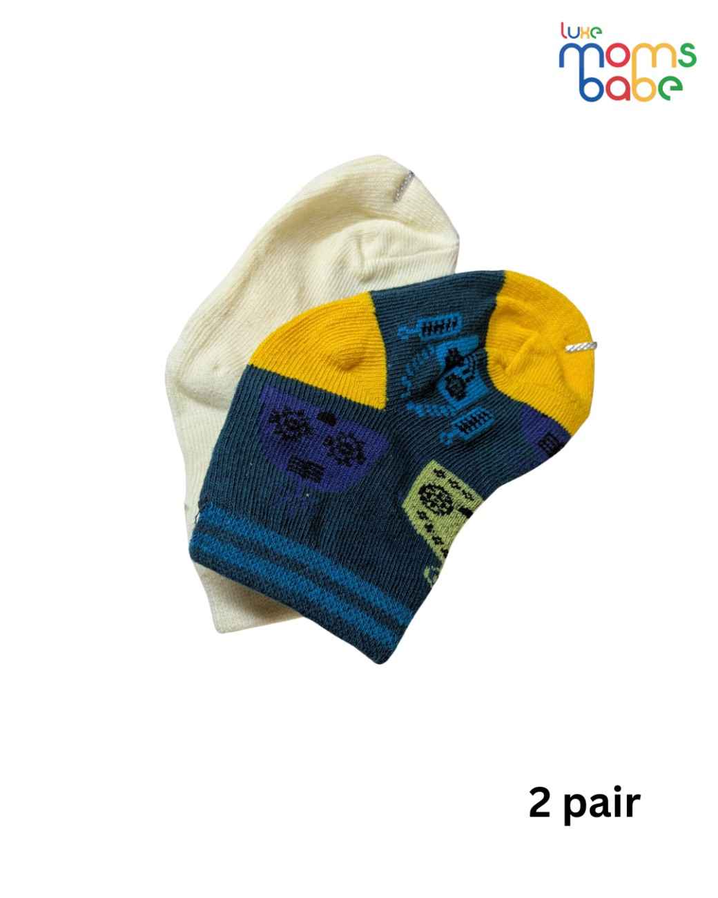 Baby Socks - Pack of 2 for Baby girls ( 6 - 12 Months ) ,Multi colour,cotton baby socks, soft baby socks, baby socks pack of 2, baby socks 6–12 months