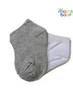 Baby Socks - Pack of 2 for Baby boys ( 6 - 12 Months ).Light Greey&White,cotton baby socks, soft baby socks, baby socks pack of 2, baby socks 6–12 months