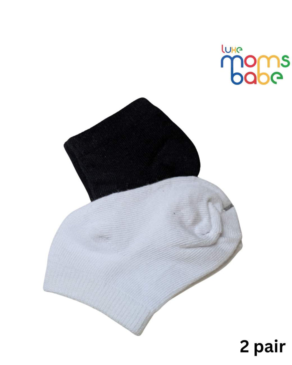 Baby Socks - Pack of 2 for Baby boys ( 6 - 12 Months ).Black&White,newborn socks, infant socks, toddler socks, soft cotton socks, cozy baby socks, everyday baby