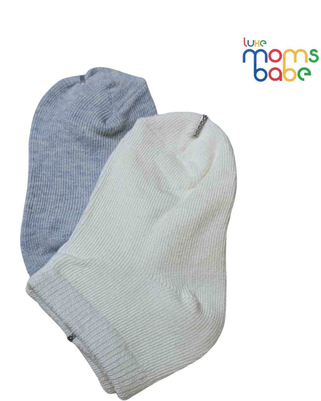 Baby Socks - Pack of 2 for Baby boys ( 6 - 12 Months )-Blue&White,soft cotton socks, cozy baby socks, everyday baby socks, blue and white baby socks