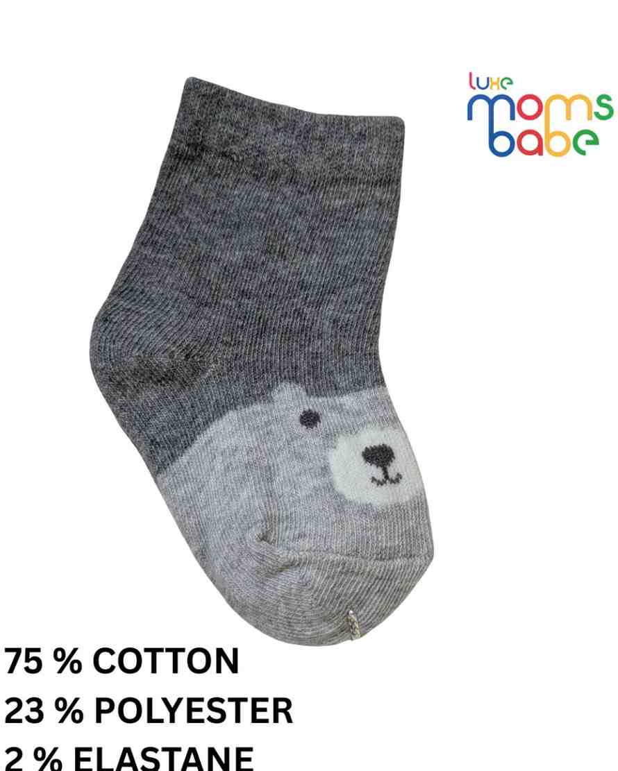 Baby Socks - Pack of 2 for Baby boys ( 6 - 12 Months ) -Grey&Blue,newborn socks, toddler socks, soft cotton socks, cozy baby socks, everyday baby socks