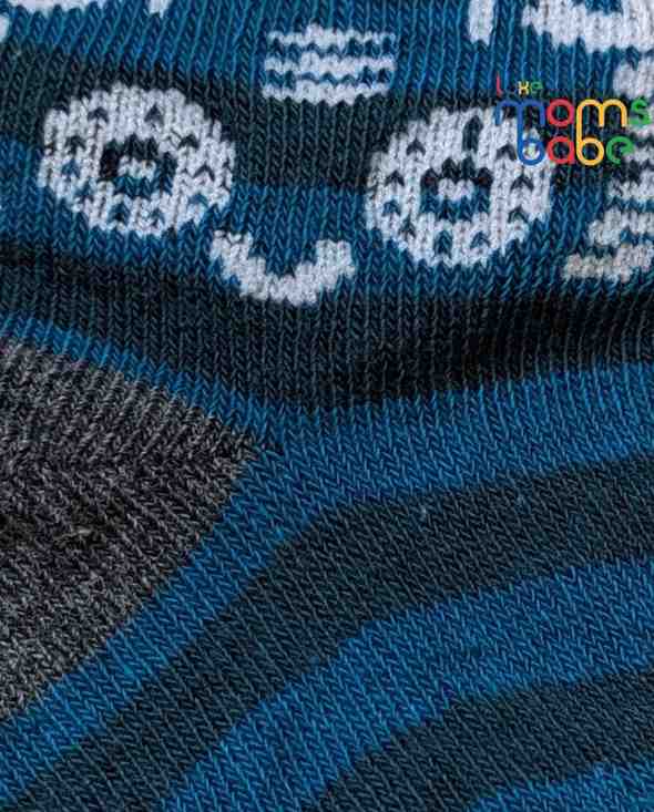 Baby Socks - Pack of 2 for Baby boys ( 6 - 12 Months ) -Grey&Blue,newborn socks, toddler socks, soft cotton socks, cozy baby socks, everyday baby socks