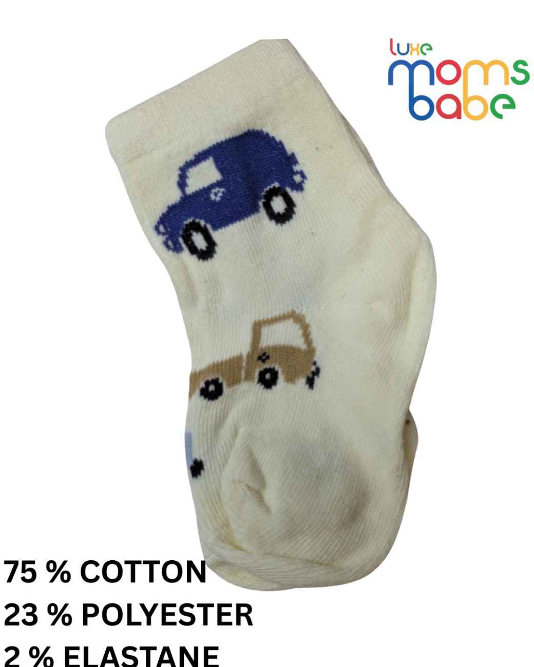 Baby Socks - Pack of 2 for Baby boys ( 6 - 12 Months ) -White,Navy Blue&Yellow,baby socks baby boys socks infant socks 6–12 months cotton baby socks soft baby