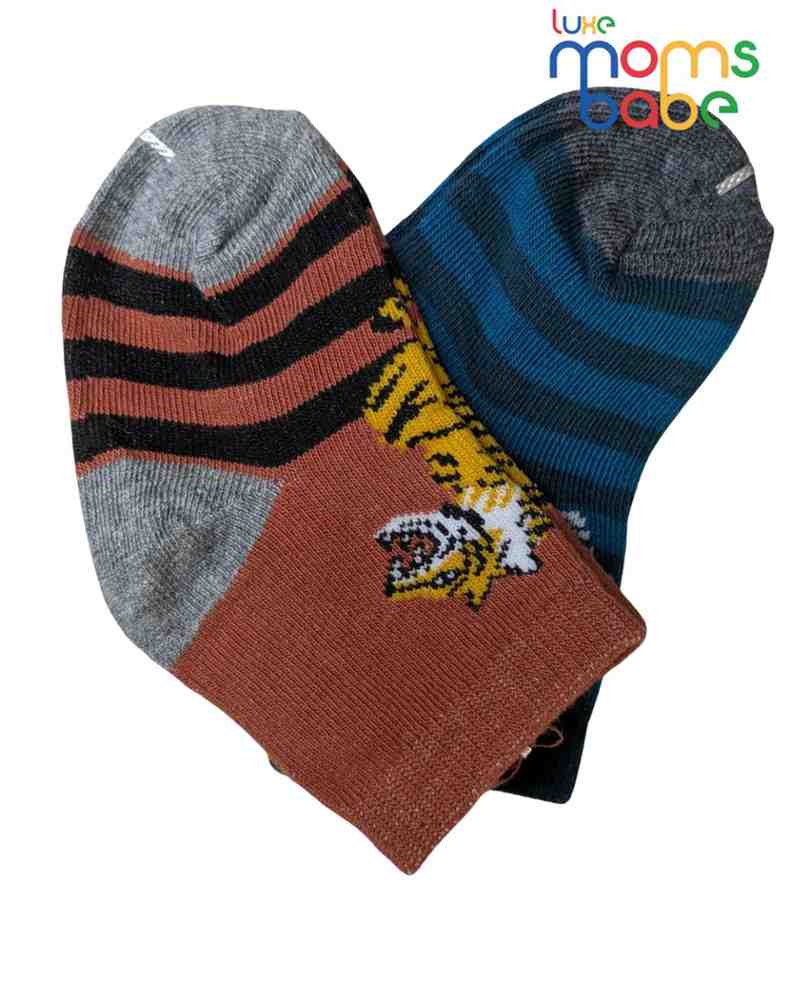 Baby Socks - Pack of 2 for Baby boys ( 6 - 12 Months ) -Multi colour,baby socks, baby boys socks, infant socks 6–12 months, cotton baby socks, soft baby socks,