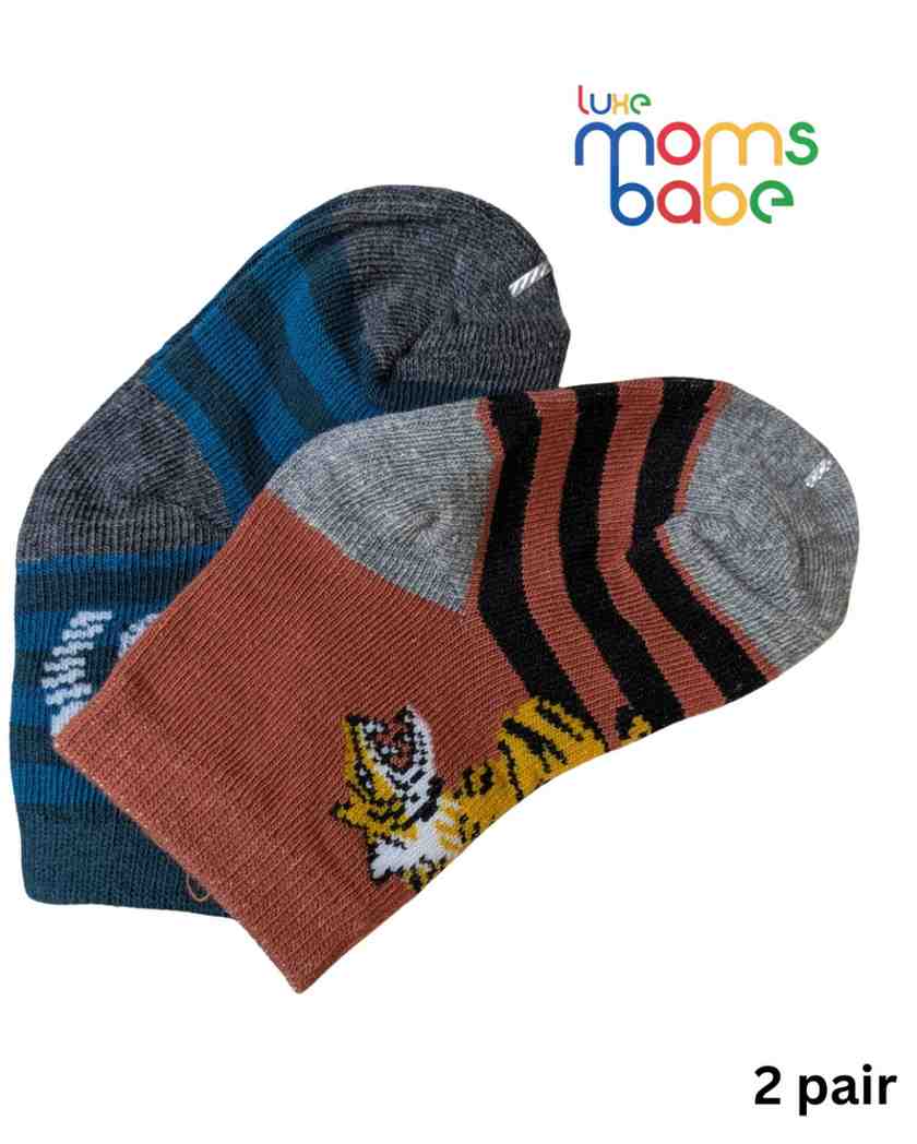 Baby Socks - Pack of 2 for Baby boys ( 6 - 12 Months ) -Multi colour,baby socks, baby boys socks, infant socks 6–12 months, cotton baby socks, soft baby socks,