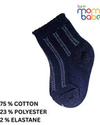 Baby Socks - Pack of 2 for Baby boys ( 6 - 12 Months )-Dark blue,White&Red,cotton baby socks, soft baby socks, dark blue baby socks, white baby socks, red baby