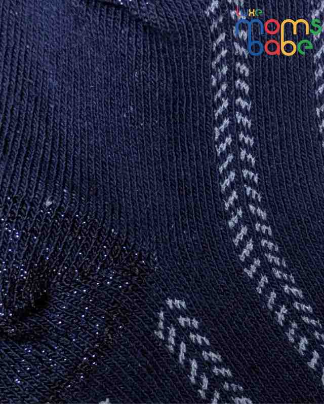 Baby Socks - Pack of 2 for Baby boys ( 6 - 12 Months )-Dark blue,White&Red,cotton baby socks, soft baby socks, dark blue baby socks, white baby socks, red baby