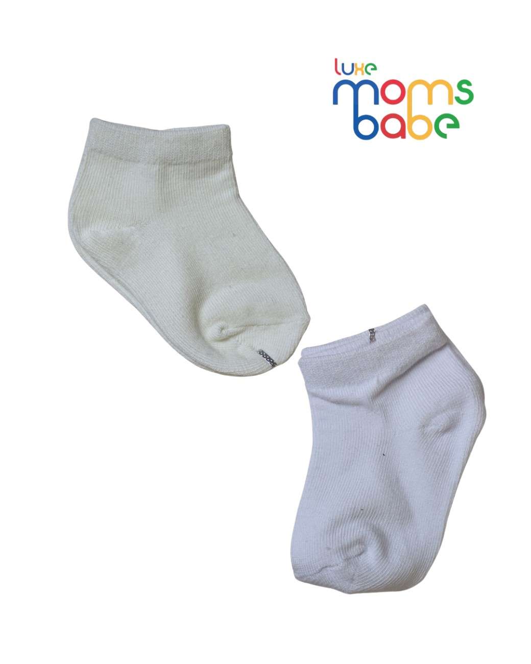 Baby Socks - Pack of 2 for Baby boys ( 6 - 12 Months ) -White,cotton baby socks, soft baby socks, white baby socks, baby socks pack of 2, daily wear baby socks