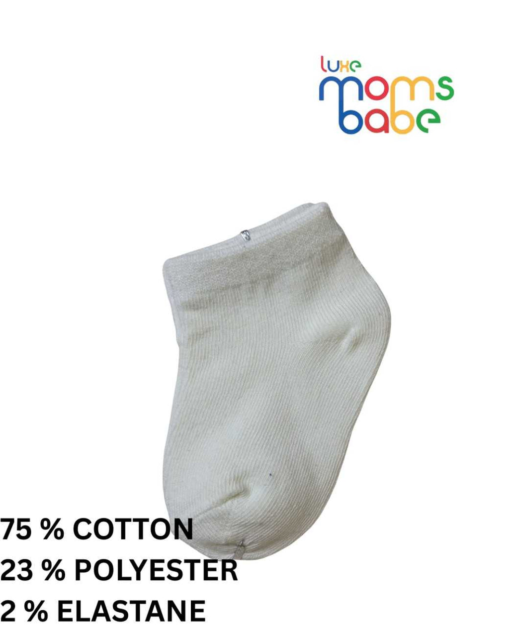 Baby Socks - Pack of 2 for Baby boys ( 6 - 12 Months ) -White,cotton baby socks, soft baby socks, white baby socks, baby socks pack of 2, daily wear baby socks