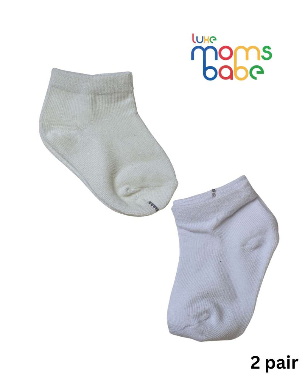 Baby Socks - Pack of 2 for Baby boys ( 6 - 12 Months ) -White,cotton baby socks, soft baby socks, white baby socks, baby socks pack of 2, daily wear baby socks