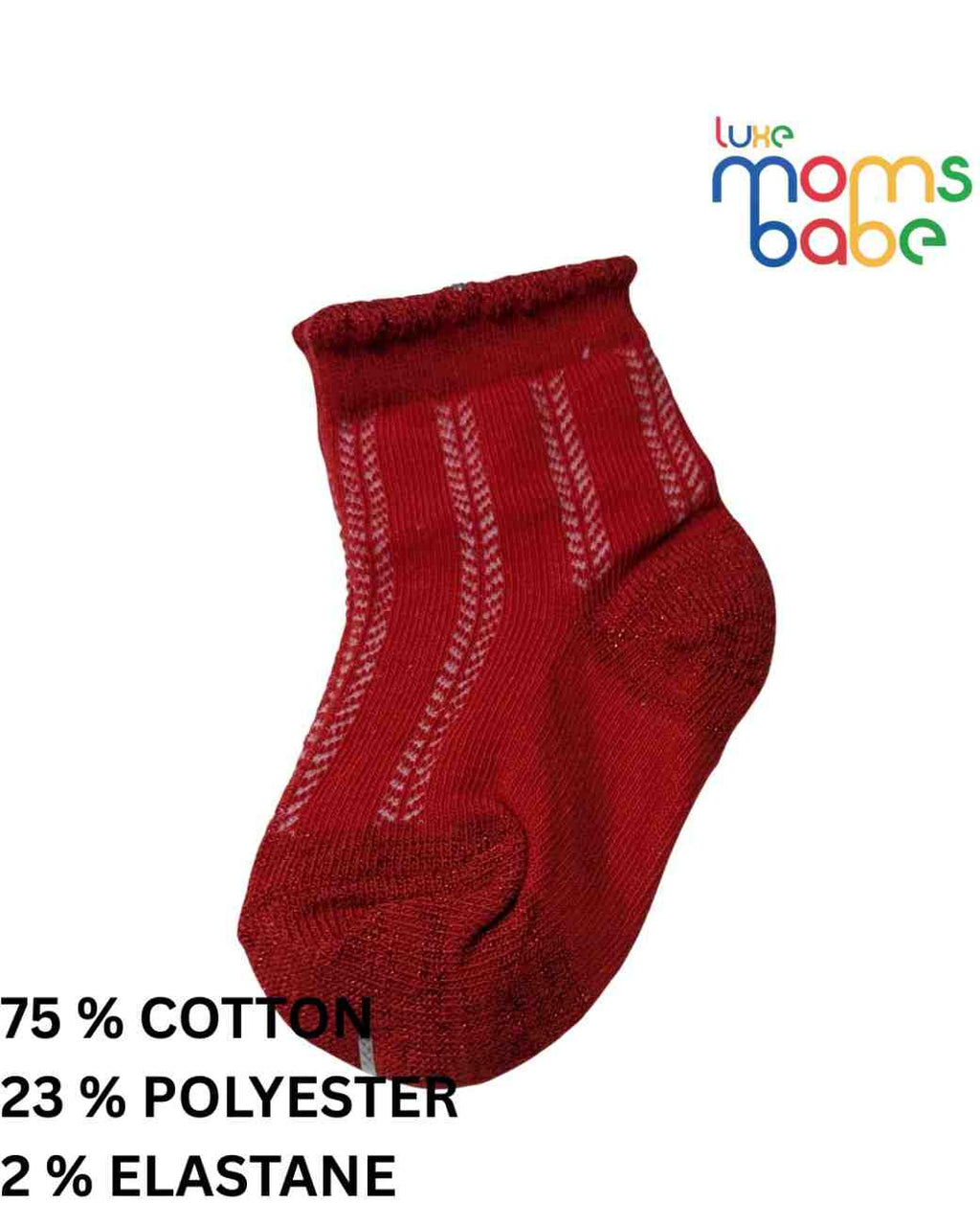 Baby Socks - Pack of 2 for Baby boys ( 6 - 12 Months )-Red&Blue,cotton baby socks, red blue baby socks, soft baby socks, baby socks 6–12 months, kids socks