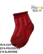 Baby Socks - Pack of 2 for Baby boys ( 6 - 12 Months )-Red&Blue,cotton baby socks, red blue baby socks, soft baby socks, baby socks 6–12 months, kids socks