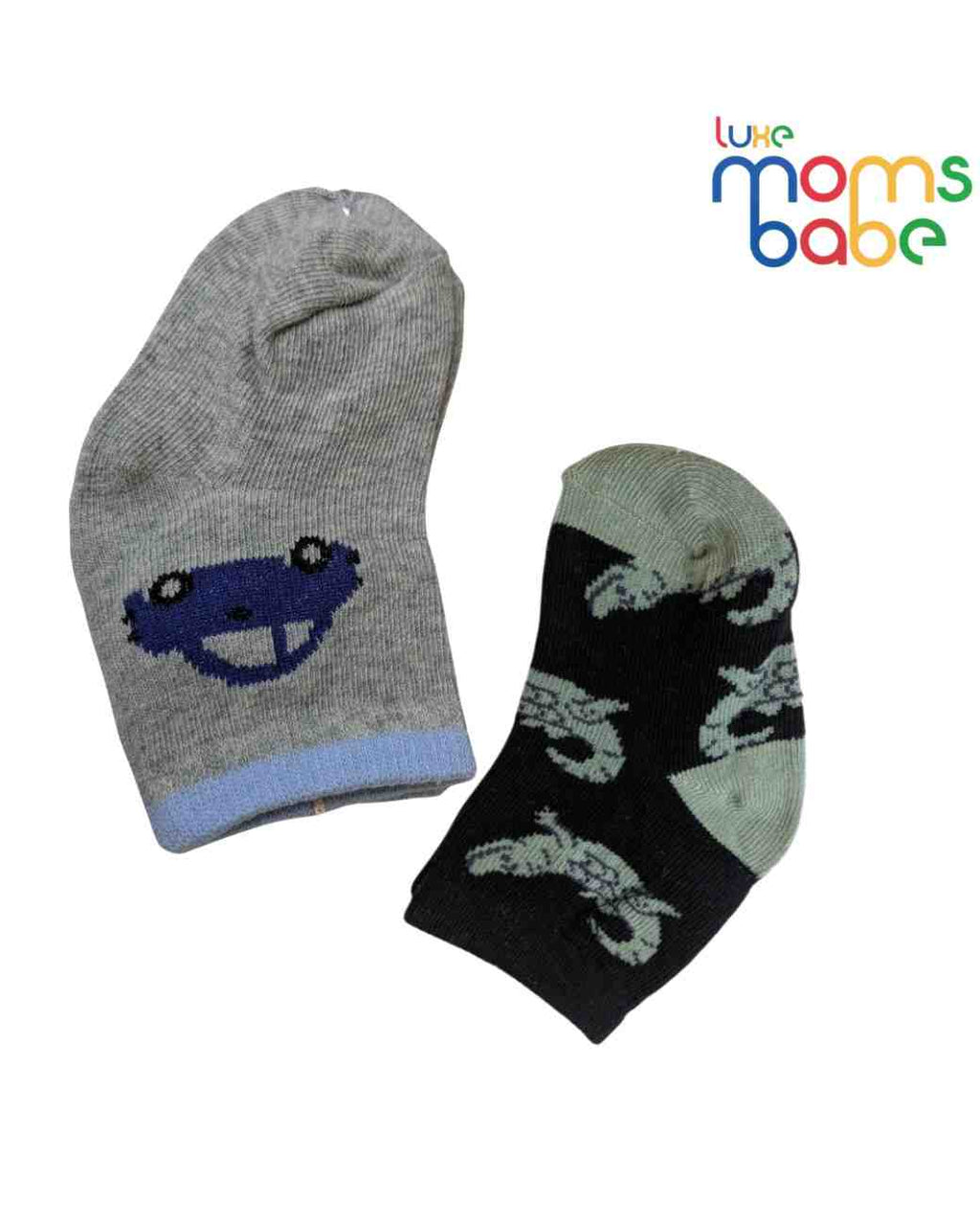 Baby Socks - Pack of 2 for Baby boys ( 6 - 12 Months ) -Blue&Grey,cotton baby socks, blue grey baby socks, soft baby socks, baby socks 6–12 months, kids socks