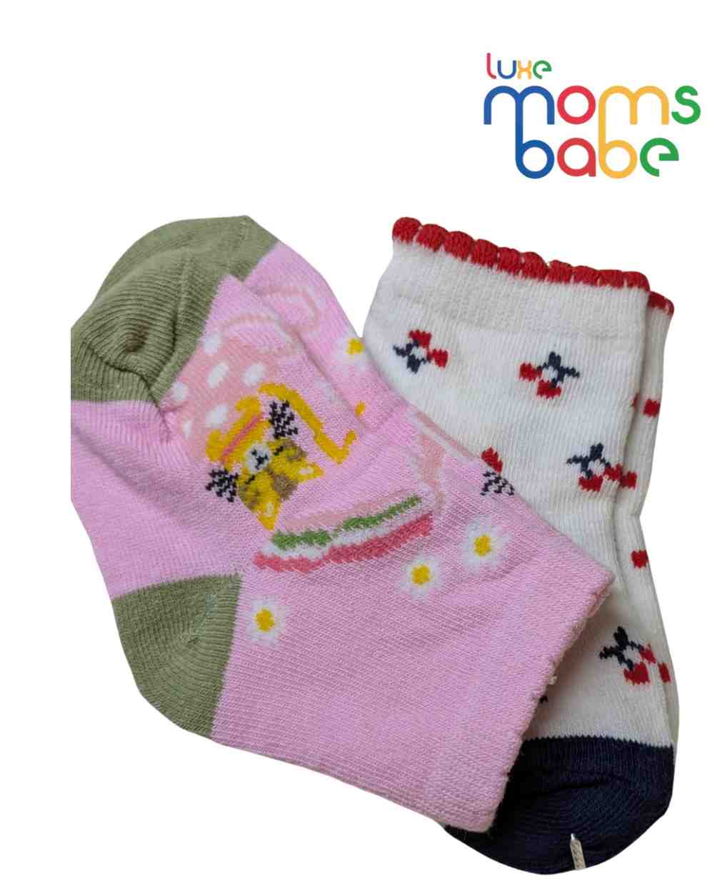 Baby Socks - Pack of 2 for Baby boys ( 6 - 12 Months )-Multi colour,soft baby socks, multi colour baby socks, baby socks 6–12 months, newborn socks, kids socks