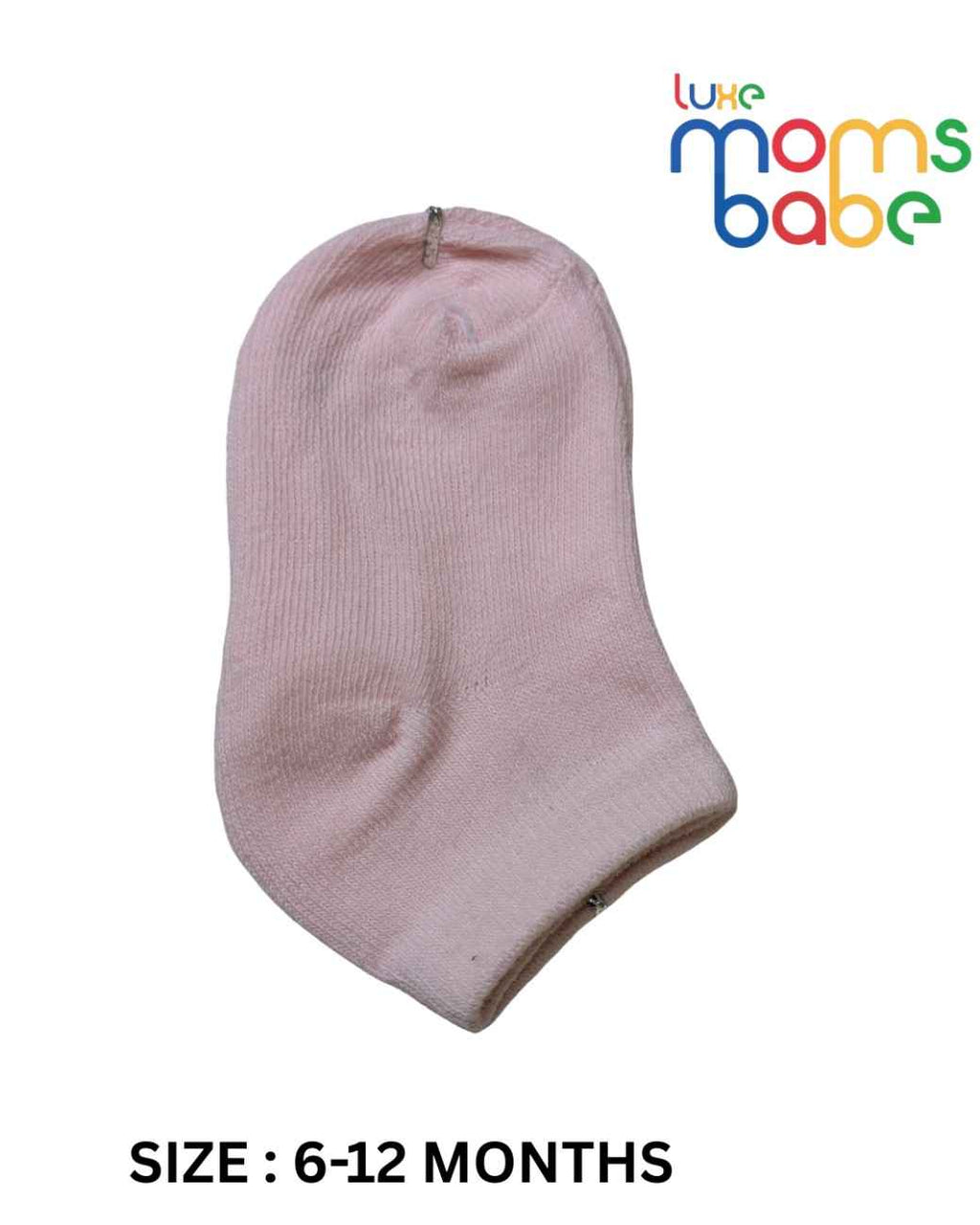 Baby Socks - Pack of 2 for Baby boys ( 6 - 12 Months )-Pink&White,cotton baby socks, pink white baby socks, soft baby socks, baby socks 6–12 months