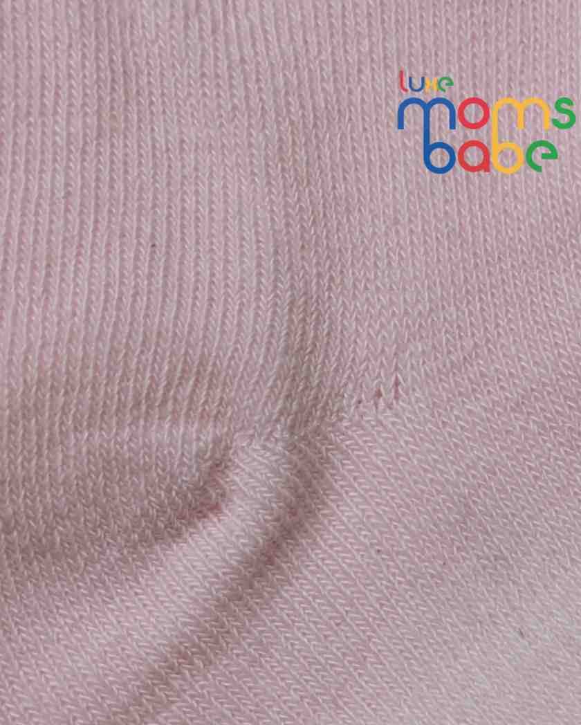 Baby Socks - Pack of 2 for Baby boys ( 6 - 12 Months )-Pink&White,cotton baby socks, pink white baby socks, soft baby socks, baby socks 6–12 months