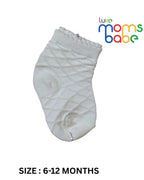 Baby Socks - Pack of 2 for Baby boys ( 6 - 12 Months )Grey&White,cotton baby socks, grey white baby socks, soft baby socks, baby socks 6–12 month