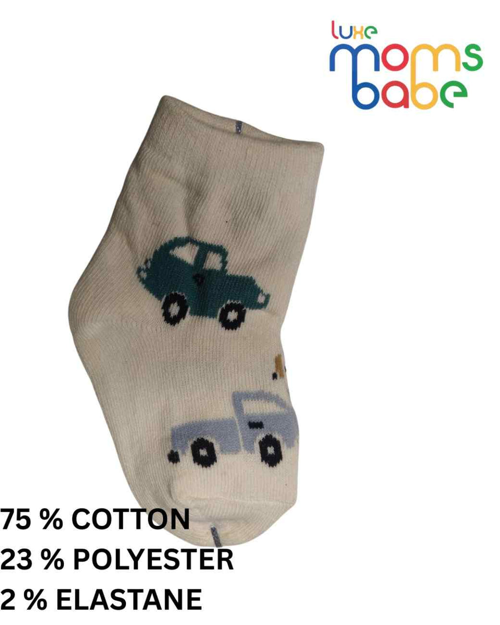 Baby Socks - Pack of 2 for Baby boys ( 6 - 12 Months )-White &Light Blue,cotton baby socks, white light blue baby socks, soft baby socks, baby socks 6–12 months