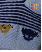 Baby Socks - Pack of 2 for Baby boys ( 6 - 12 Months )-White &Light Blue,cotton baby socks, white light blue baby socks, soft baby socks, baby socks 6–12 months