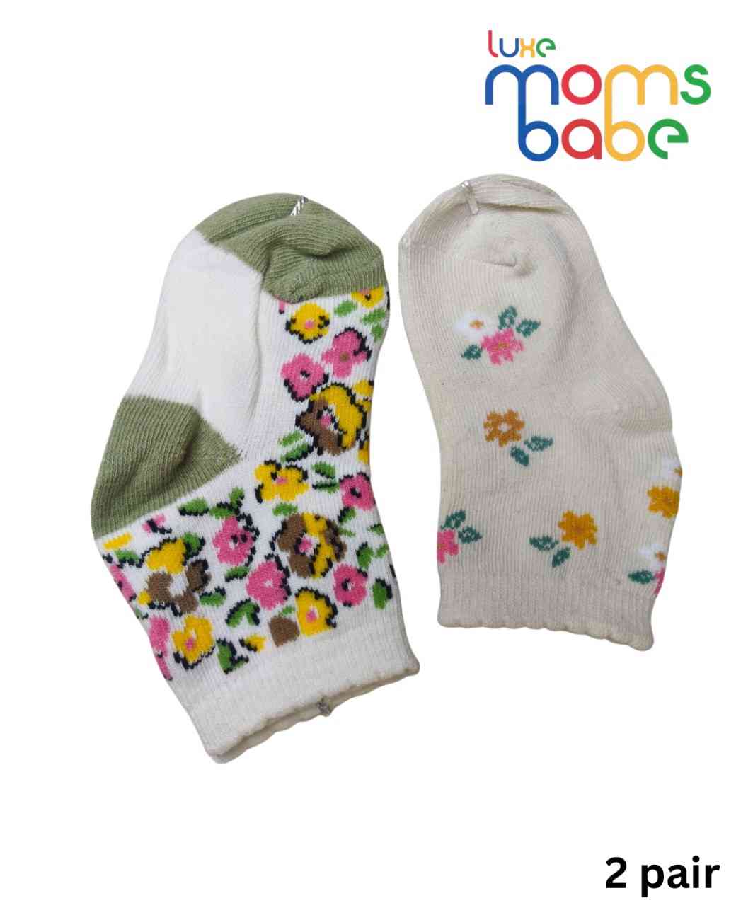 Baby Socks - Pack of 2 for Baby boys ( 6 - 12 Months )-Multi colour,, baby boys socks, cotton baby socks, baby socks 6–12 months, newborn socks, kids socks